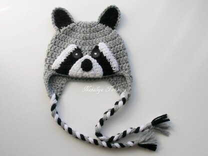 Raccoon Baby Hat and Diaper Cover Set