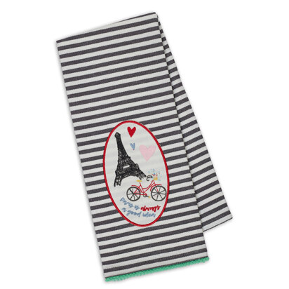 Design Imports Eiffel Tower Embellished Dishtowel
