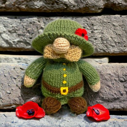 Remembrance Soldier Gonk orange cover / toy - knitting pattern