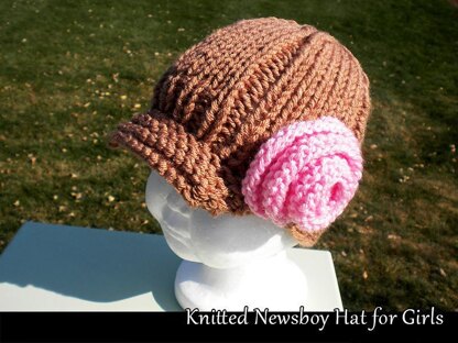 Knitted Newsboy Hat for Girls