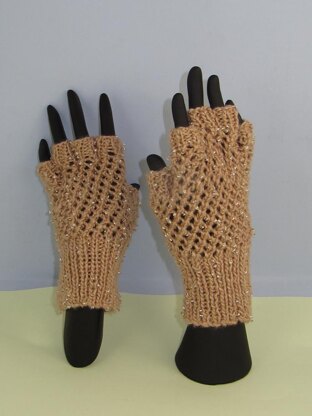 Beaded Easy Lace Short Finger Gloves