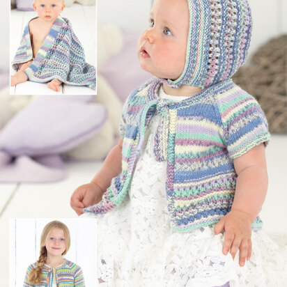 Cardigans, Bonnet and Blanket in Sirdar Snuggly Baby Crofter DK - 4517 - Downloadable PDF