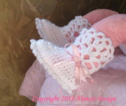 White Lace Top Baby Booties