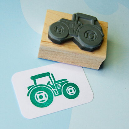 Skull and Cross Buns Tractor Rubber Stamp