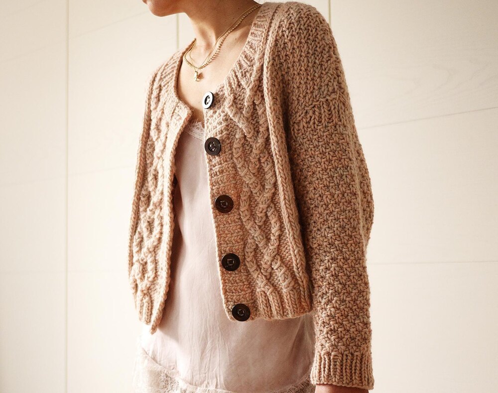 Ameri / 2WAY MINI CABLE KNIT CARDIGAN アメリヴィンテージ 特注 