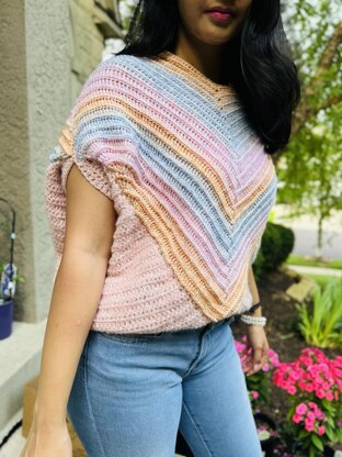 V-Snug Oversized Crochet Tee