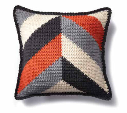 Bold Angles Crochet Pillow in Caron One Pound - Downloadable PDF