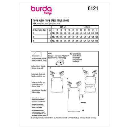 Burda Style Misses' Top and Dress B6121 - Paper Pattern, Size 8-18