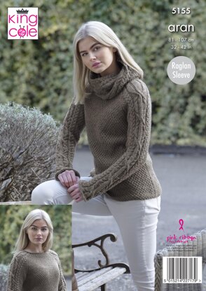 Sweaters & Cowl in King Cole Fashion Aran - 5155 - Downloadable PDF