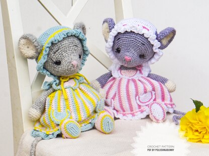 Doll Clothes, Crochet Pattern - Outfit Easter Mouse