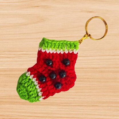 Crochet socks keychain