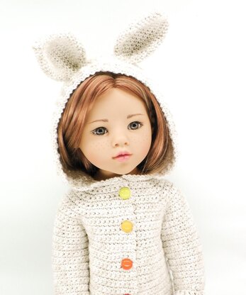 GOTZ/DaF 18" Doll Hooded Bunny Onesie