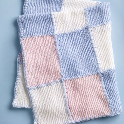 Faux Patchwork Baby Blanket in Lion Brand Babysoft - 10126AD