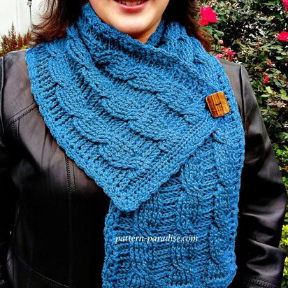 Cable Button Scarf 12-068