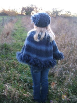 "Storm" Child/Adult Poncho with Matching Beret