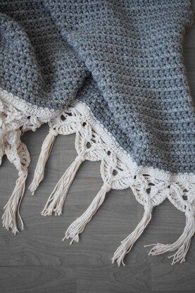 Crochet Macramé Edged Blanket