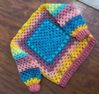 Kids Scrapbusting Granny Square Jumper