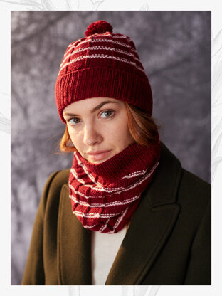 "Gwendolyn Hat & Cowl" - Hat Knitting Pattern For Women in Willow and Lark Ramble