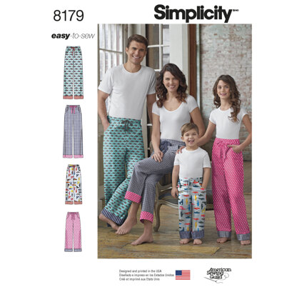Simplicity Pattern  8179 Child, Teen and Adult Lounge Pant 8179 - Sewing Pattern