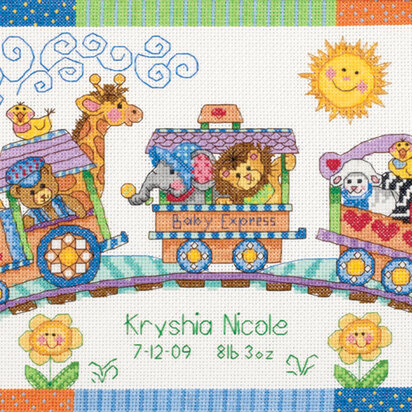 Dimensions Baby Express Birth Record Cross Stitch Kit - 9 x 12 inches