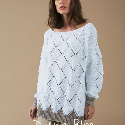 Barra Sweater - Knitting Pattern For Women in Debbie Bliss Cotton DK