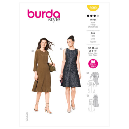 Burda Misses' Dress B6099 - Paper Pattern, Size 8-18