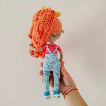 Amigurumi doll pattern, Crochet doll pattern 11,42 inch (29 cm) Baby doll crochet pattern