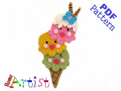 Ice Cream Applique Crochet