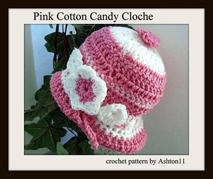 Pink Cotton Candy Cloche Hat | Crochet Pattern by Ashton11