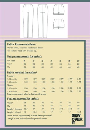Sew Over It Ultimate Trousers - Paper Pattern, Size UK 8-20