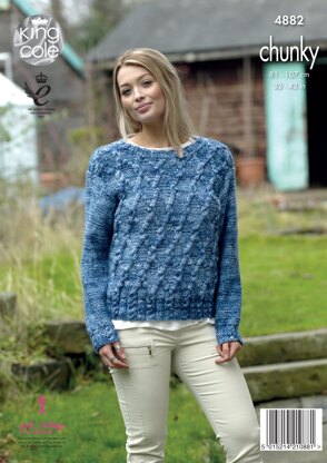 Sweater & Cardigan in King Cole Big Value Tonal Chunky - 4882 - Leaflet