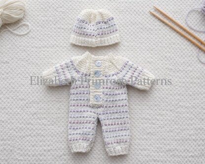 Candy Row Dolls Bodysuit and Hat Knitting Pattern P30 | Elizabeth Primrose Patterns