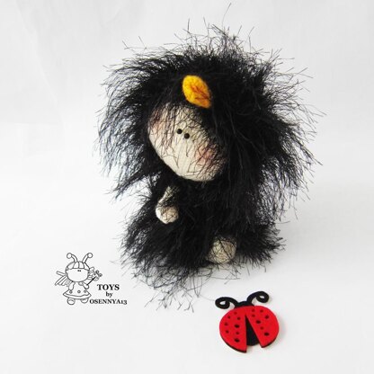 Pebble doll Crow