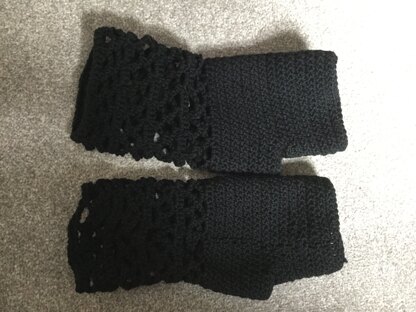 Melange fingerless gloves