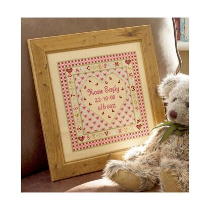 Historical Sampler Company Heart Birth Sampler - Downloadable PDF