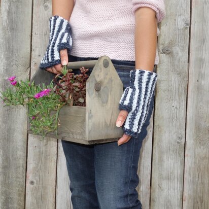 Striped Fingerless Mittens