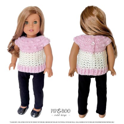 Fern Sweater Crochet Pattern for 18" Dolls