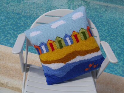 Beach huts cushion