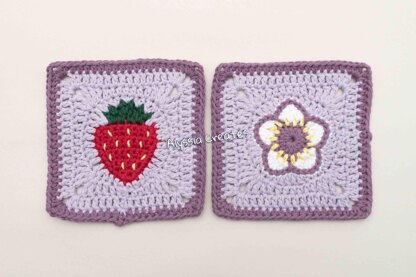 Strawberry Themed Granny Squares