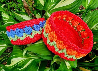 Tulip Stitch Round Basket