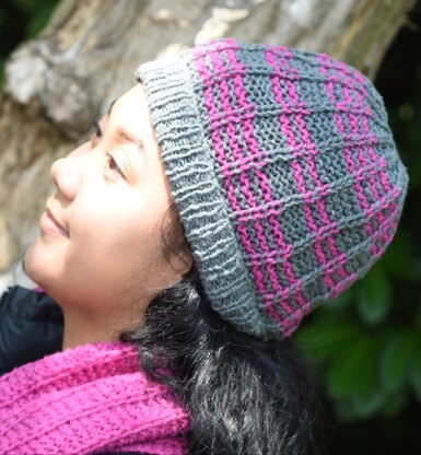 Turnabout Hat and Scarf Set in Cascade Yarns Aegean Tweed - DK646 - Downloadable PDF