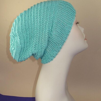 Simple Stripey Spring Slouch Hat