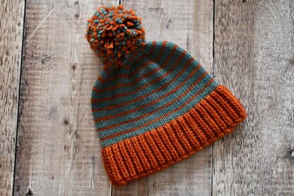 Tarma Stripy bobble hat