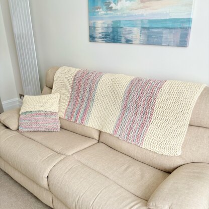 ‘Beginner’ Cushion Cover and Throw.