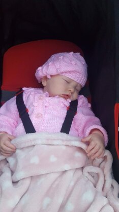 Bonnie's pink cardigan and beret