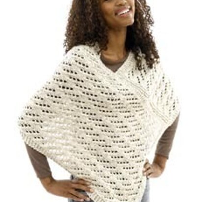 Lace Poncho in Lion Brand Wool-Ease Chunky - 40461