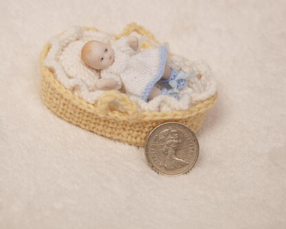 Miniature Crochet Doll Basket