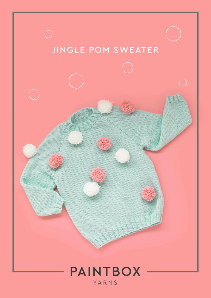 Jingle Pom Sweater Free Knitting Pattern in Paintbox Yarns Baby DK LoveCrafts