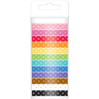 Doodlebug Monochromatic Washi Tape 8mmx12yds 12/Pkg - Polka Dot