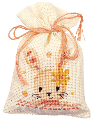 Vervaco Bag Kit Sweet Bunnies Set Of 2 Cross Stitch Kit - 8cm x 12cm (3.2in x 4.8in)